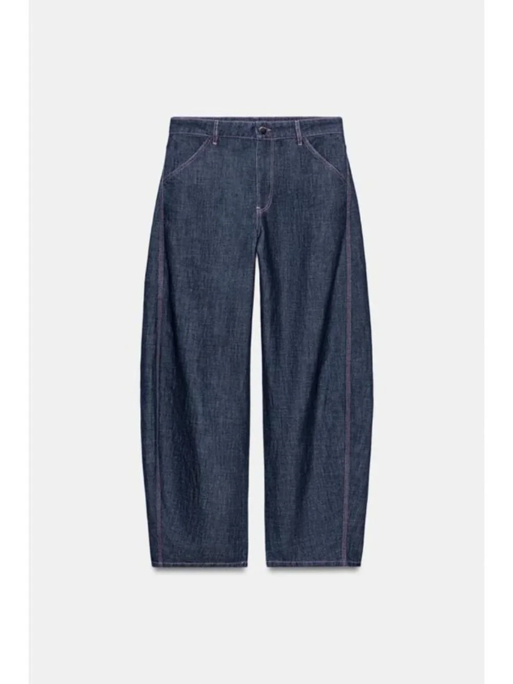 ZARA LINEN BARREL PANTS